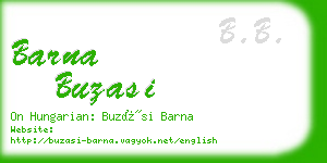 barna buzasi business card